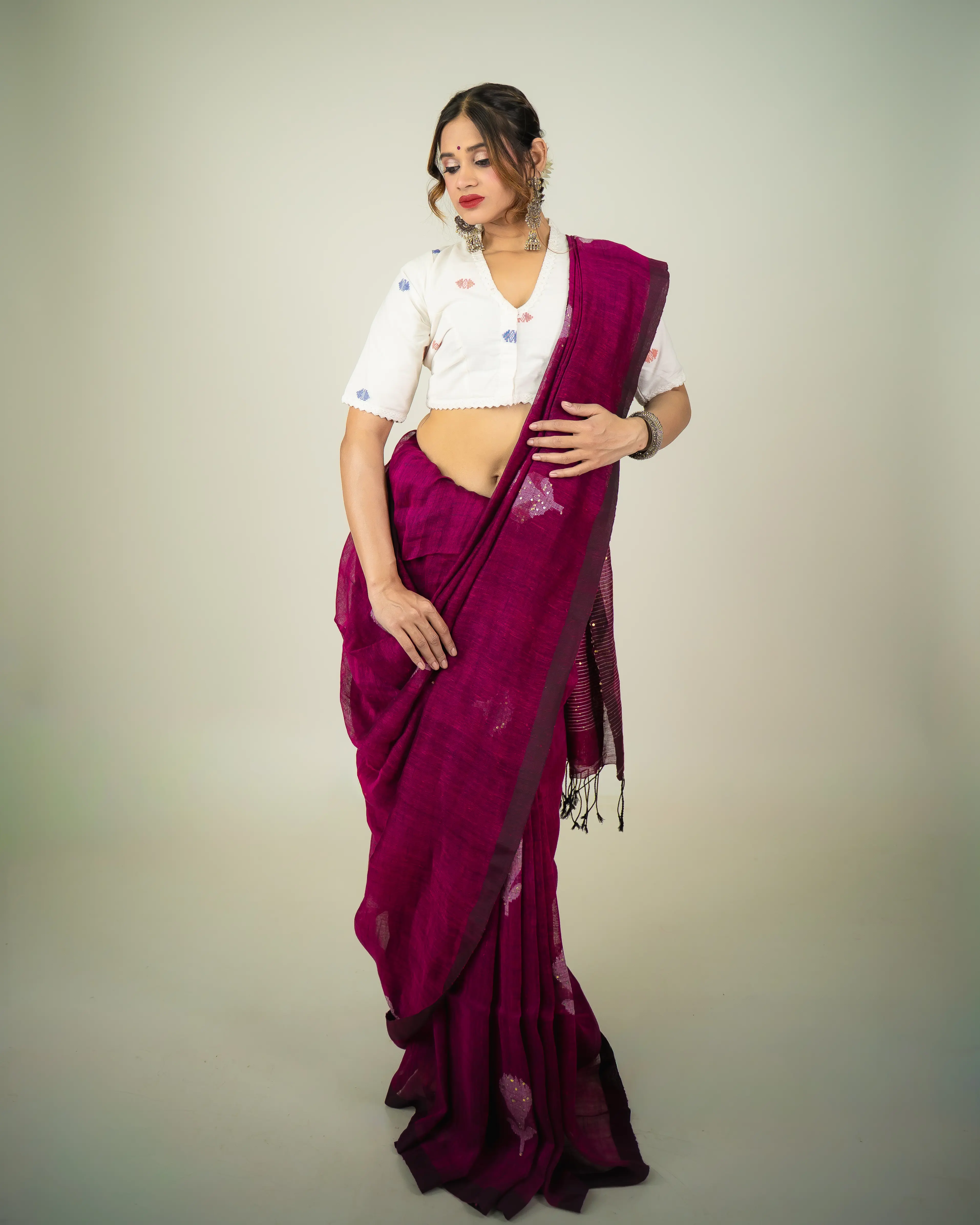 Linen sarees