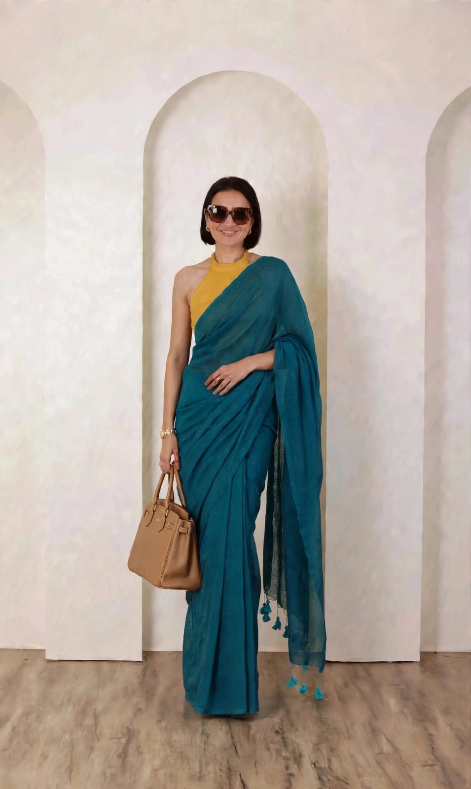 Aadi Khadi Bluish Green